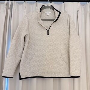 Market & spruce medium quarter zip quilted pullover oatmeal